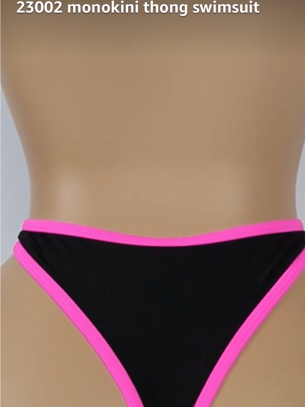 Sherrylo Black One-Piece Swimsuit with Hot Pink Trim - Picture 2 of 6